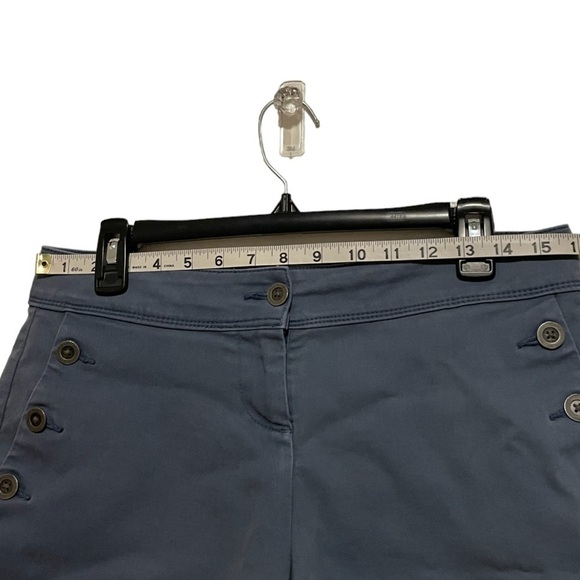 Isaac Mizrahi Blue Button Detail Shorts - Picture 4 of 6